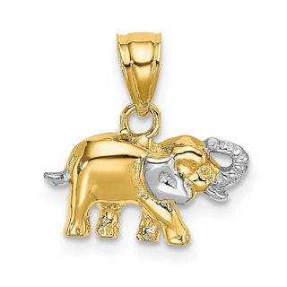 10K Yellow Gold w/ Rhodium-plating Small Elephant Charm