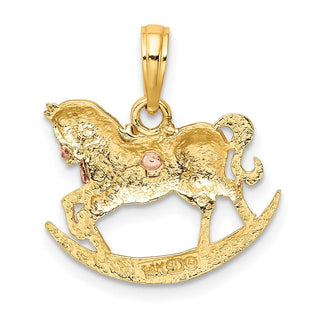 10k Two-tone Gold 2-D Rocking Horse w/ Saddle Charm
