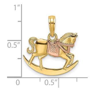 10k Two-tone Gold 2-D Rocking Horse w/ Saddle Charm