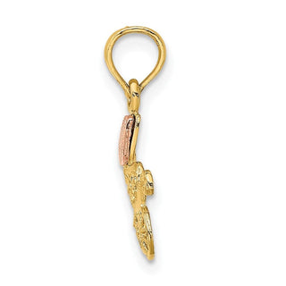 10k Two-tone Gold Baby Carriage w/ Visor Charm