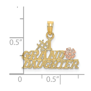 10k Two-tone Gold #1 GRANDDAUGHTER w/ Flowers Charm
