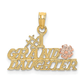 10k Two-tone Gold #1 GRANDDAUGHTER w/ Flowers Charm