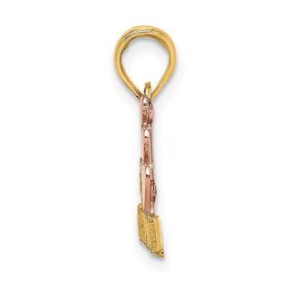 10k Two-tone Gold #1 GRANDMA w/ Three Hearts Charm