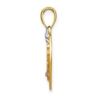 10k Two-tone Gold w/White Rhodium #1 DAUGHTER Heart Charm
