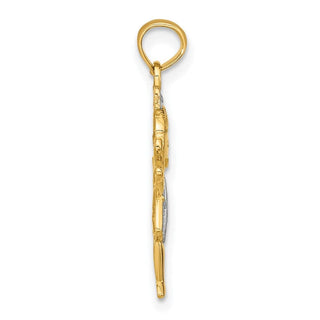 10K Yellow Gold Textured w/Rhodium-plating Girl Charm