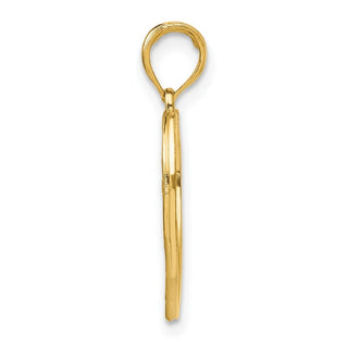 10K Yellow Gold w/Rhodium-plating Hope In Heart w/Flowers Charm
