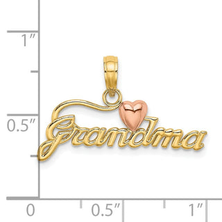 10k Two-tone Gold GRANDMA w/ Heart Charm