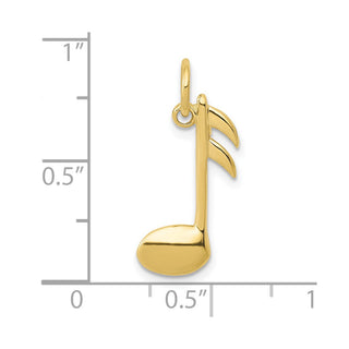 10K Yellow Gold Polished Flat-Backed Musical Note Charm