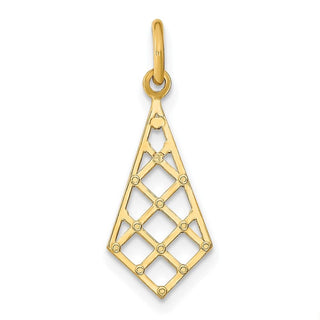 10K Yellow Gold w/Rhodium-plating Diamond-cut Small Criss-Cross Charm