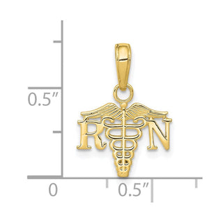 10K Yellow Gold RN Caduceus Charm