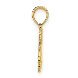 10K Yellow Gold Polished MOM w/Heart and Angels Pendant