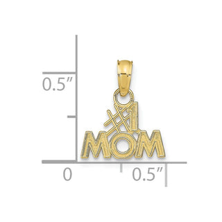 10K Yellow Gold Polished #1 MOM Pendant