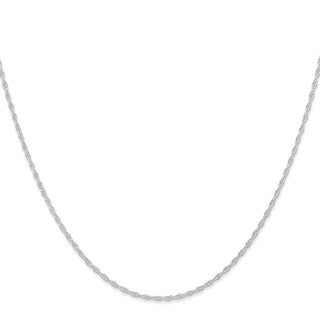 24" 10K White Gold 1.15mm Carded Cable Rope Chain