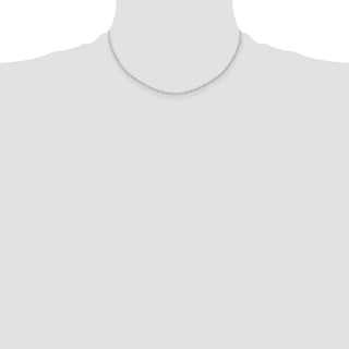 16" 10K White Gold 1.15mm Carded Cable Rope Chain