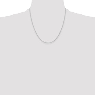 20" 10K White Gold 1.15mm Carded Cable Rope Chain