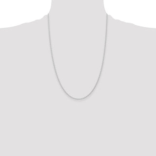 24" 10K White Gold 1.15mm Carded Cable Rope Chain