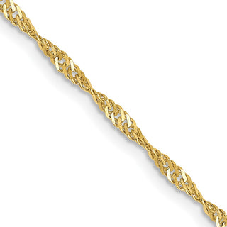 30" 10k Yellow Gold 1.7mm Singapore Chain