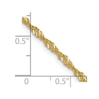7" 10k Yellow Gold 2mm Singapore Chain