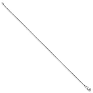 9" 10k White Gold .95mm Box Chain Anklet