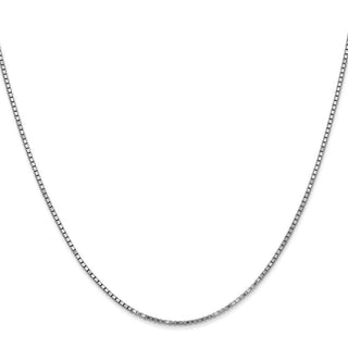18" 10k White Gold 1.25mm Box Chain