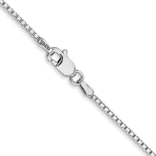 18" 10k White Gold 1.25mm Box Chain