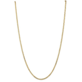 18" 10k Yellow Gold 3mm Open Concave Curb Chain