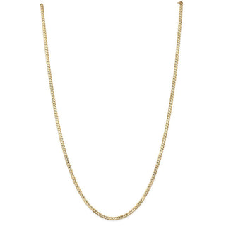 24" 10k Yellow Gold 3mm Open Concave Curb Chain