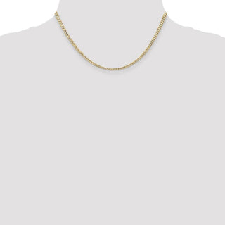 16" 10k Yellow Gold 3mm Open Concave Curb Chain