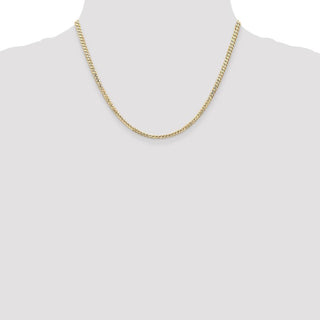 18" 10k Yellow Gold 3mm Open Concave Curb Chain