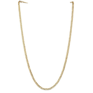 24" 10k Yellow Gold 3.8mm Open Concave Curb Chain