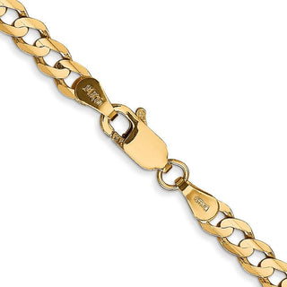 24" 10k Yellow Gold 3.8mm Open Concave Curb Chain