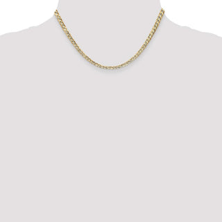 16" 10k Yellow Gold 3.8mm Open Concave Curb Chain