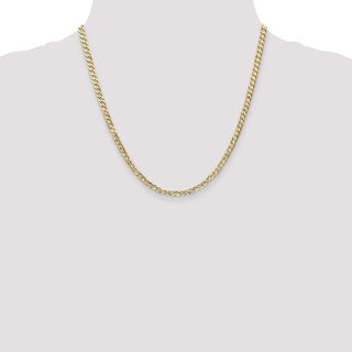 20" 10k Yellow Gold 3.8mm Open Concave Curb Chain