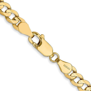 28" 10k Yellow Gold 4.5mm Open Concave Curb Chain
