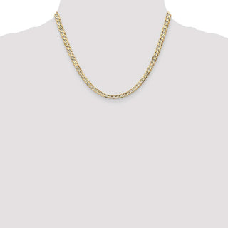 18" 10k Yellow Gold 4.5mm Open Concave Curb Chain