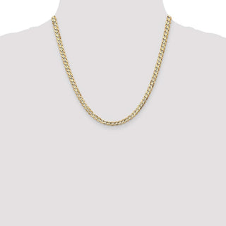 20" 10k Yellow Gold 4.5mm Open Concave Curb Chain
