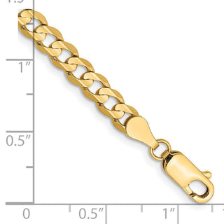7" 10k Yellow Gold 4.5mm Open Concave Curb Chain