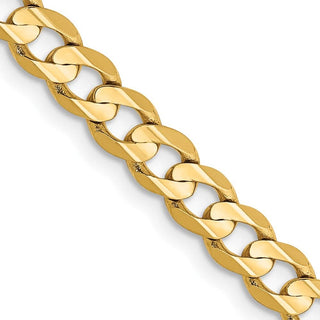 28" 10k Yellow Gold 4.5mm Open Concave Curb Chain