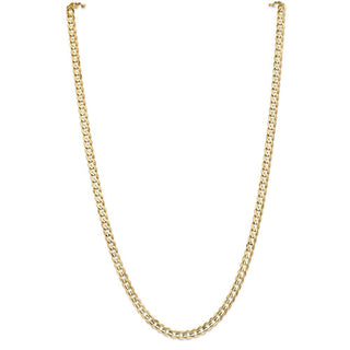 20" 10k Yellow Gold 5.25mm Open Concave Curb Chain