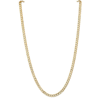 24" 10k Yellow Gold 5.25mm Open Concave Curb Chain