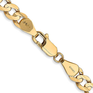 24" 10k Yellow Gold 5.25mm Open Concave Curb Chain