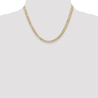 18" 10k Yellow Gold 5.25mm Open Concave Curb Chain