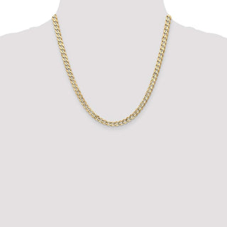 20" 10k Yellow Gold 5.25mm Open Concave Curb Chain
