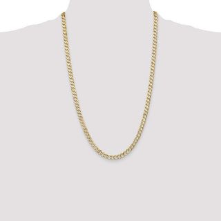 26" 10k Yellow Gold 5.25mm Open Concave Curb Chain