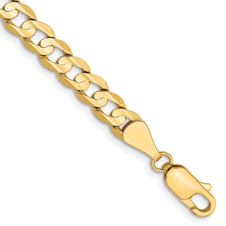 8" 10k Yellow Gold 5.25mm Open Concave Curb Chain