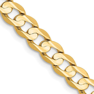 24" 10k Yellow Gold 5.25mm Open Concave Curb Chain