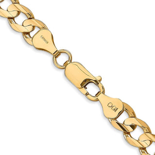 28" 10k Yellow Gold 6.75mm Open Concave Curb Chain