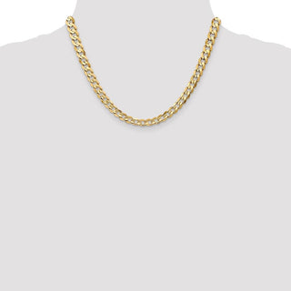 18" 10k Yellow Gold 6.75mm Open Concave Curb Chain