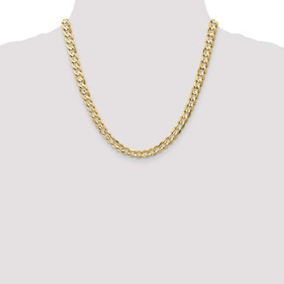 20" 10k Yellow Gold 6.75mm Open Concave Curb Chain