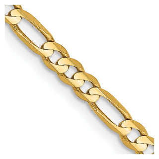 24" 10k Yellow Gold 3mm Concave Figaro Chain